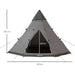 Large Family Party Camping Tent with Carrying Bag and Mesh Windows (6-7 persons) - Little and Giant Explorers Outsunny