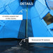 Large Family Party Camping Tent with Carrying Bag and Mesh Windows in Blue (6-7 persons) - Little and Giant Explorers Outsunny