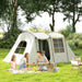 Tunnel Tent with Porch and Bedroom in Khaki (3 - 4 persons) - Little and Giant Explorers Outsunny