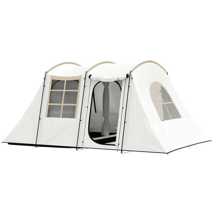 Tunnel Tent with Porch and Bedroom in Khaki (3 - 4 persons) - Little and Giant Explorers Outsunny