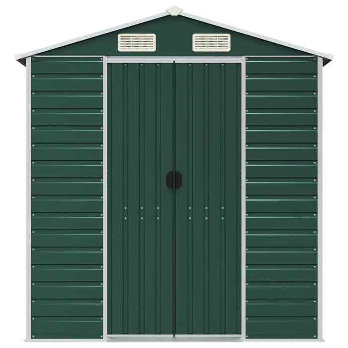 Garden Shed in Galvanised Steel and Green (191 x 470 x 198cm) - Little and Giant Explorers vidaXL