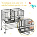Large Indoor Bird Cage with Stand – Grey | Dual Compartment Convertible Budgie Cage PAWHUT - Little and Giant Explorers PawHut