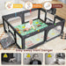 Large Multi-Activity Baby Playpen with Sports Centre in Dark Grey - Little and Giant Explorers Costway