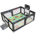 Large Multi-Activity Baby Playpen with Sports Centre in Dark Grey - Little and Giant Explorers Costway