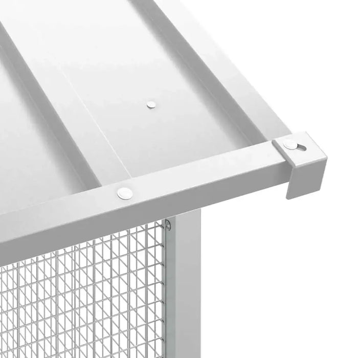 Large Outdoor Bird Aviary – Grey | Modern Galvanised Steel Rectangular Cage for Garden VIDAXL - Little and Giant Explorers vidaXL