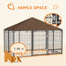 Large Outdoor Dog Kennel | Heavy-Duty Steel Playpen with Lockable Gate - Feeding Bowls Included PAWHUT - Little and Giant Explorers PawHut