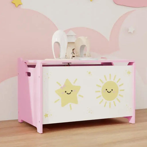 Large Pink Toy Box – Kids Storage Chest | Safety Hinge - 60cm Wide AIYAPLAY - Little and Giant Explorers AIYAPLAY