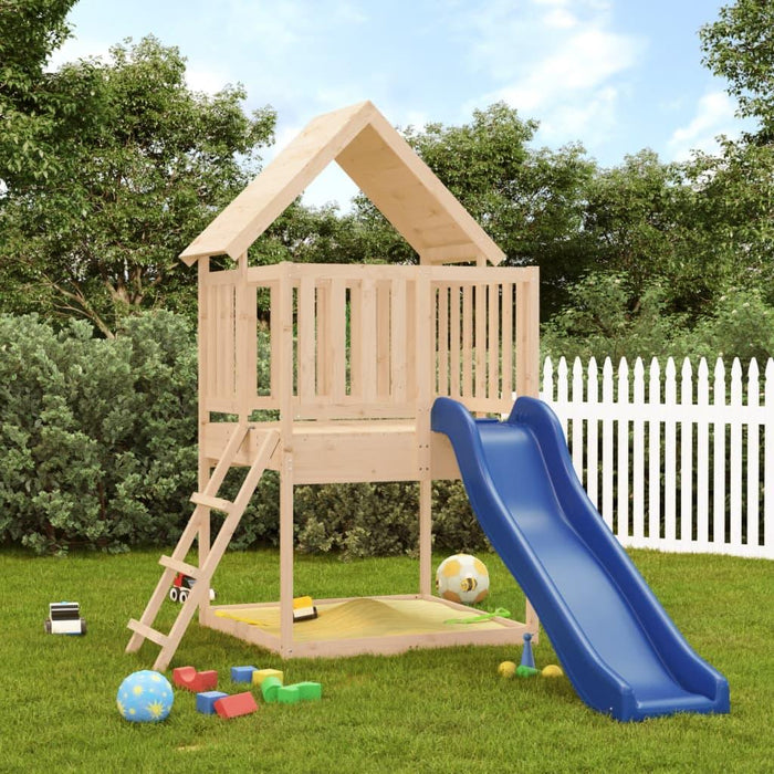 Play Tower with Slide, Ladder and Sandpit in Solid Wood Pine - Little and Giant Explorers vidaXL