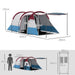 Large Tunnel Tent with Bedroom and Living Area in Red (2-3 persons) - Little and Giant Explorers Outsunny