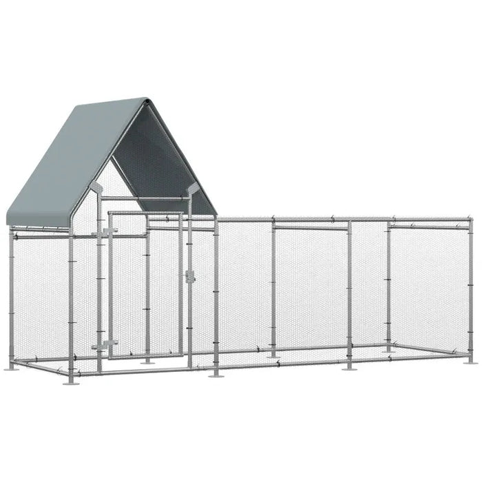 Large Walk In Chicken Run Chicken Coop for 6-8 Chickens (302 x 107 x 172cm) - Little and Giant Explorers PawHut