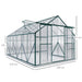 8 x 12FT Walk-in Aluminium Greenhouse Polycarbonate in Green - Little and Giant Explorers Outsunny