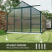 8 x 12FT Walk-in Aluminium Greenhouse Polycarbonate in Green - Little and Giant Explorers Outsunny
