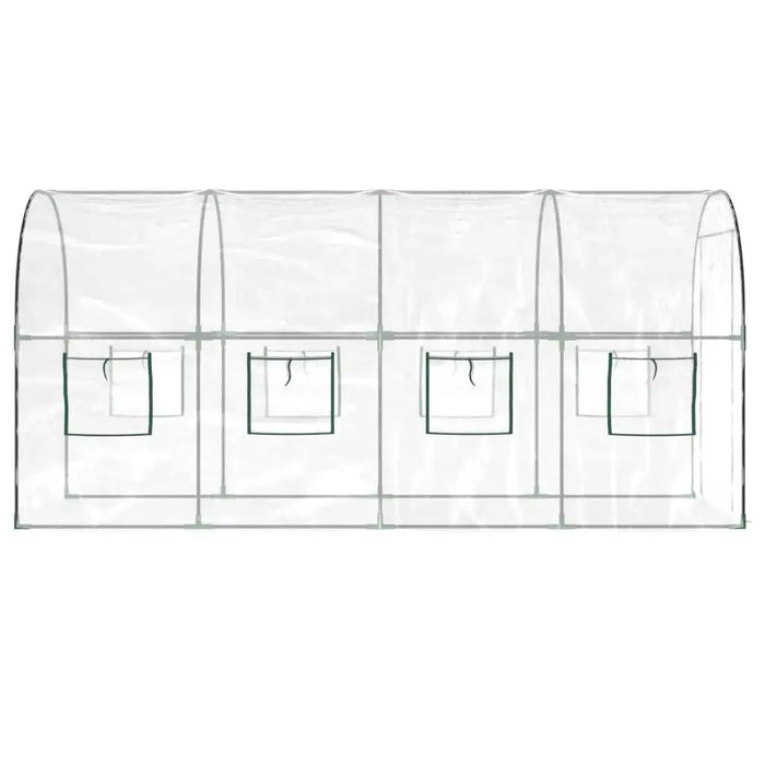 PVC & Powder-Coated Steel Transparent Greenhouse (160 x 400 x 190cm) - Little and Giant Explorers vidaXL
