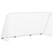 Large white football goal with net and powder coated steel frame on white background