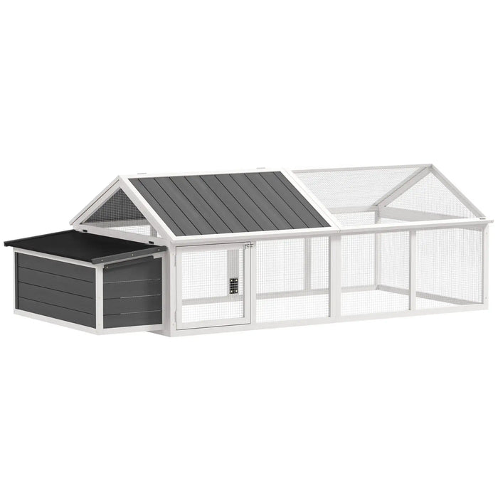 Wooden Chicken Coop with Nesting Box and Openable Roof in White - Little and Giant Explorers PawHut
