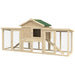 Large Wooden Chicken Coop with Run with Nesting Box (204 x 85 x 93cm) - Little and Giant Explorers PawHut