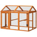 Large Wooden Chicken Run with Combinable Design in Orange - Little and Giant Explorers PawHut