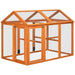 Large Wooden Chicken Run with Combinable Design in Orange - Little and Giant Explorers PawHut