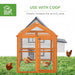 Large Wooden Chicken Run with Combinable Design in Orange - Little and Giant Explorers PawHut