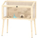 Wooden pet cage with transparent sides on a white background
