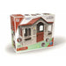 Le Chalet French-inspired playhouse toy box with red roof and beige cottage design