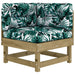 Leaf Print Corner Sofas with Cushions in Impregnated Wood Pine - Little and Giant Explorers vidaXL