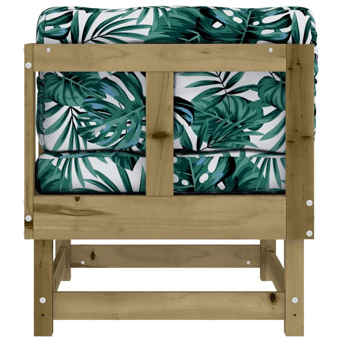 Leaf Print Corner Sofas with Cushions in Impregnated Wood Pine - Little and Giant Explorers vidaXL