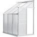 Lean-to greenhouse 6x4ft with aluminium frame and sliding door, wall-mounted design
