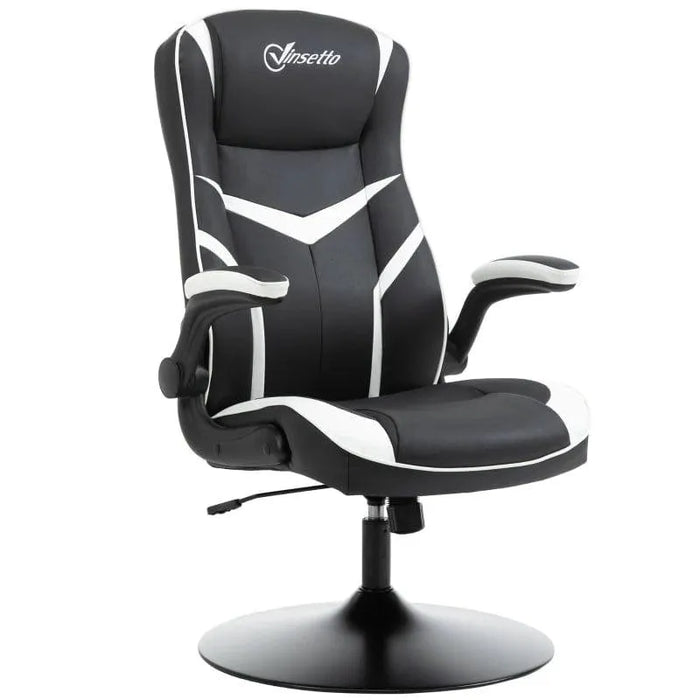 Leather Swivel Gaming Chair with Adjustable Height Pedestal Base - Little and Giant Explorers Vinsetto