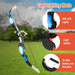 LED archery bow for kids with glowing soft lights, battery slot, and light switch outdoors