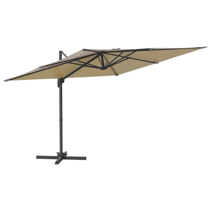 LED Cantilever Umbrella in Taupe (400 x 300cm) - Little and Giant Explorers vidaXL