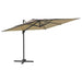 LED Cantilever Umbrella in Taupe (400 x 300cm) - Little and Giant Explorers vidaXL