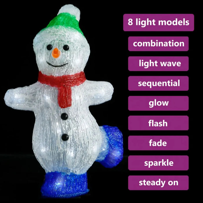 LED Christmas Acrylic Snowman Figure 30cm - Little and Giant Explorers vidaXL