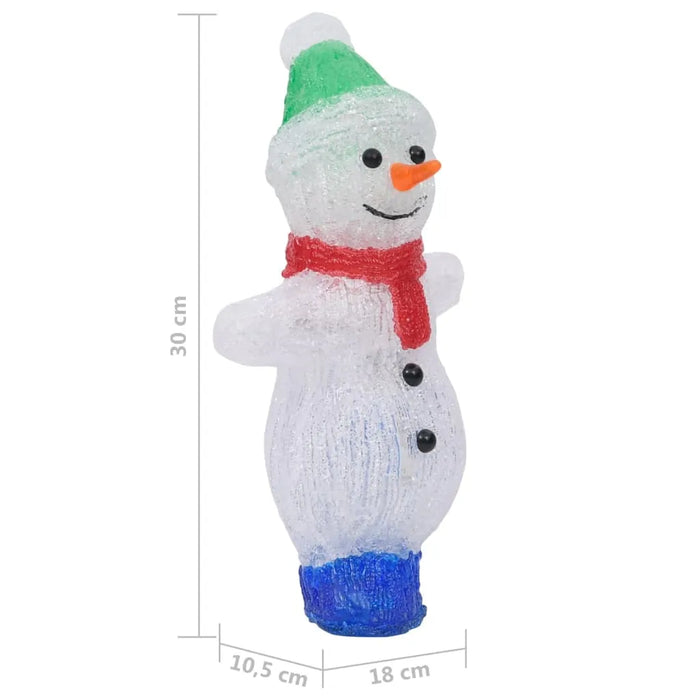 LED Christmas Acrylic Snowman Figure 30cm - Little and Giant Explorers vidaXL