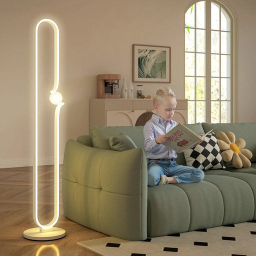 Dimmable Floor Standing Lamp with Glass Night Light - Little and Giant Explorers HOMCOM