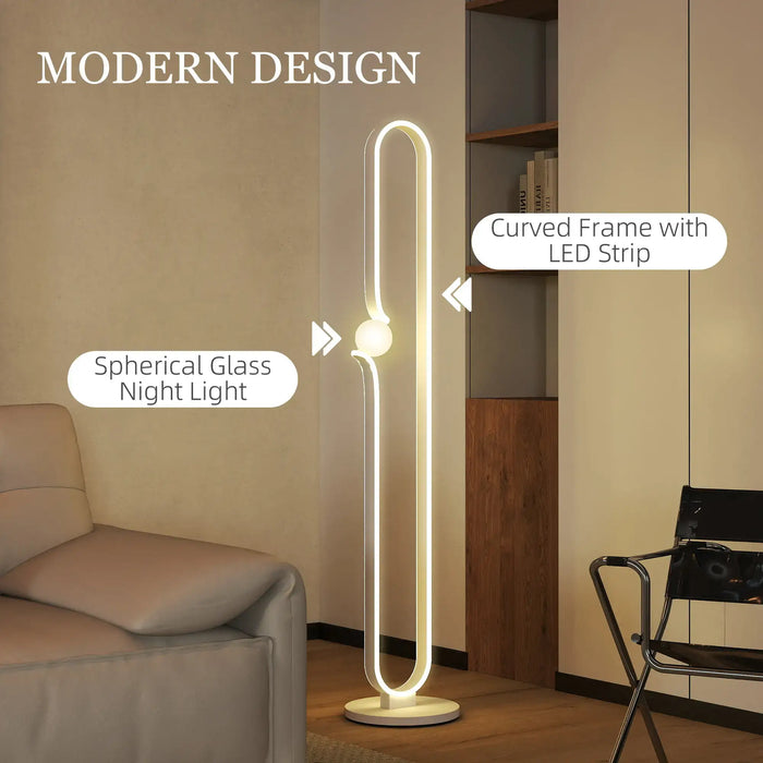Dimmable Floor Standing Lamp with Glass Night Light - Little and Giant Explorers HOMCOM