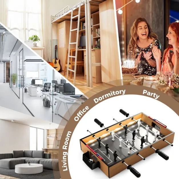 LED Foosball Table – Compact Football Game | Lights, 12 Players and Accessories COSTWAY - Little and Giant Explorers Costway