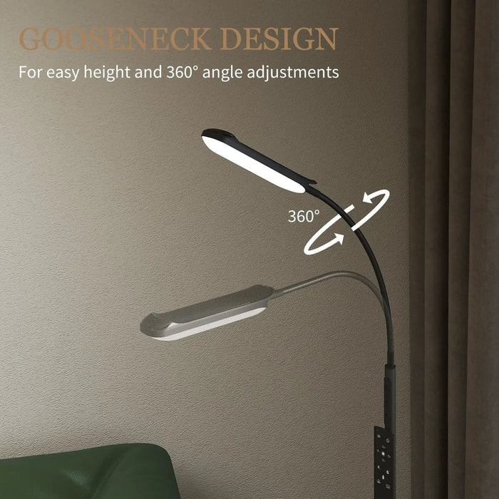 Floor lamp with gooseneck design on a neutral background