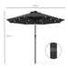LED Solar Parasol – 2.7m Black | Adjustable Tilt with 4-Colour LED Lights OUTSUNNY - Little and Giant Explorers Outsunny