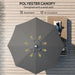 LED Solar Parasol – 2.7m Black | Adjustable Tilt with 4-Colour LED Lights OUTSUNNY - Little and Giant Explorers Outsunny