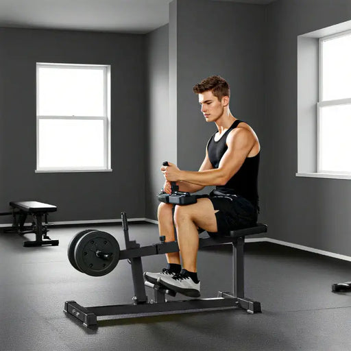 Leg Extension and Calf Raise Machine | Ergonomic Seated Design - Adjustable Pads SPORTNOW - Little and Giant Explorers SPORTNOW