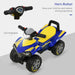 Licensed Goodyear Kids Ride-On Quad Bike – Blue and Yellow | Lights, Horn and Storage HOMCOM - Little and Giant Explorers HOMCOM