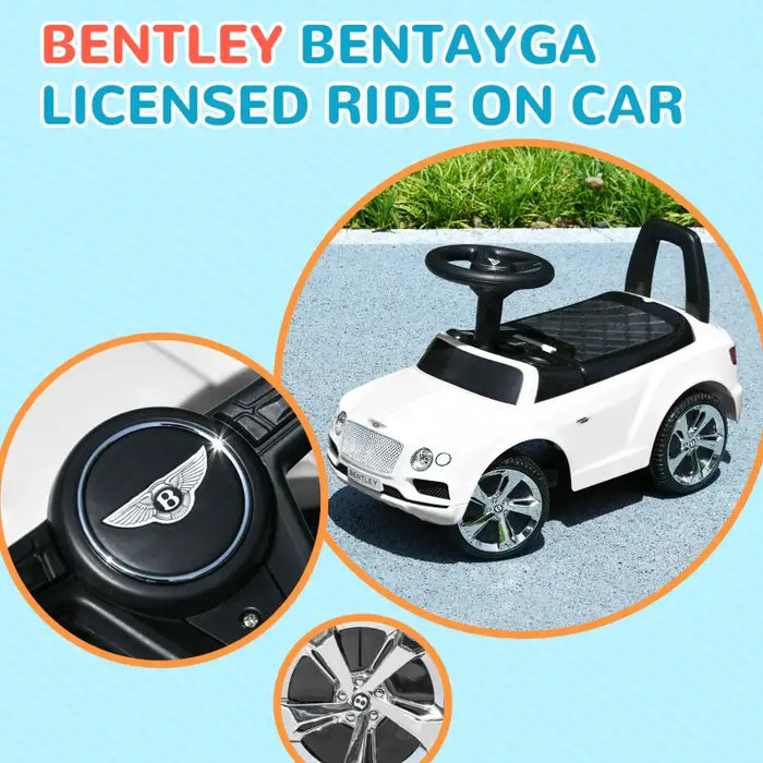 Licensed Toddler Bentley Bentayga Ride-On Car – White | Foot-to-Floor Design AIYAPLAY - Little and Giant Explorers AIYAPLAY