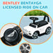 Licensed Toddler Bentley Bentayga Ride-On Car – White | Foot-to-Floor Design AIYAPLAY - Little and Giant Explorers AIYAPLAY