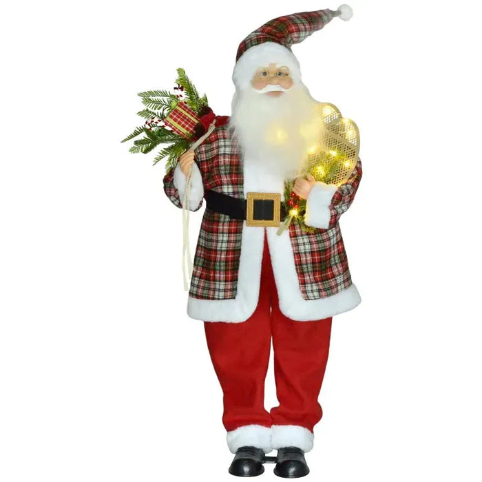 Life Size Animated Santa Claus with Sound Activation and Festive Music 133cm - Little and Giant Explorers HOMCOM