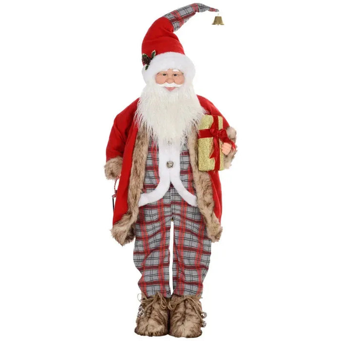 Life Size Animated Santa Claus with Sound Activation and Festive Music 141cm - Little and Giant Explorers HOMCOM