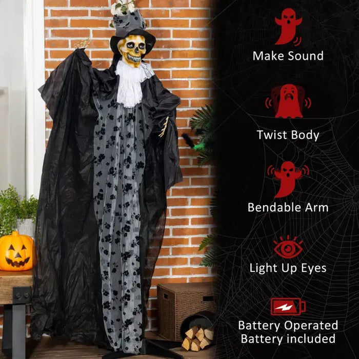 Life-Size Ghost Bridegroom – 189cm Animated Halloween Decoration | Sound and Touch Activated OUTSUNNY - Little and Giant Explorers Outsunny