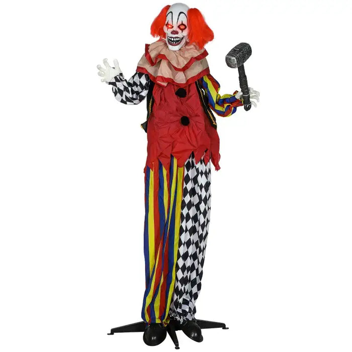 Life-Size Standing Clown – 173cm Animated Halloween Decoration | Sound Activated OUTSUNNY - Little and Giant Explorers Outsunny