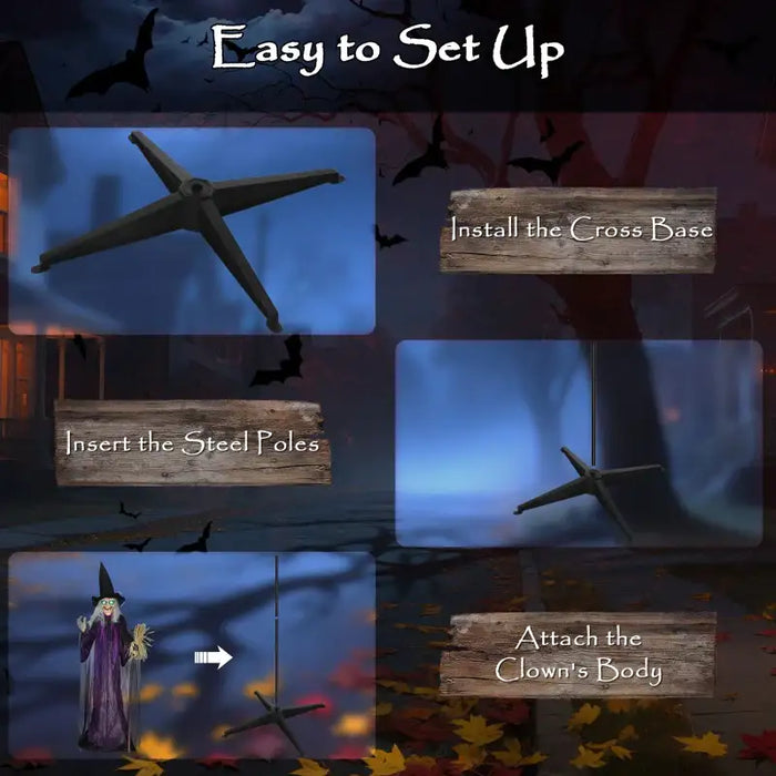 Life-Size Standing Witch – 183cm Animated Halloween Decoration | Sound Activated - Rotating Head OUTSUNNY - Little and Giant Explorers Outsunny