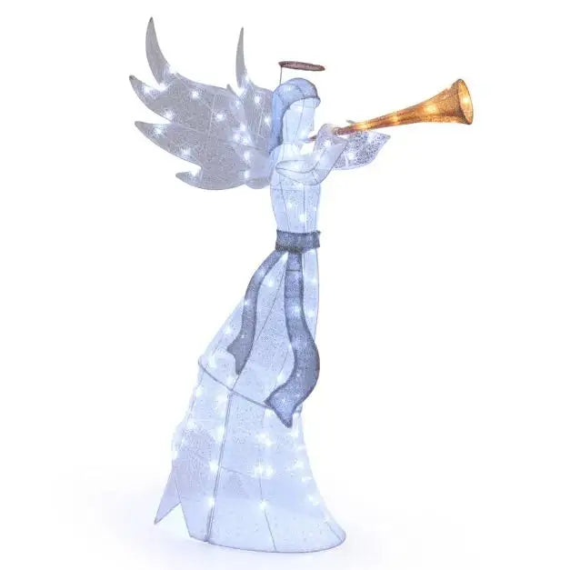 Lighted Angel Christmas Decoration – 156cm | 100 Warm and Cool White LEDs COSTWAY - Little and Giant Explorers Costway